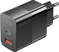 Зарядное устройство Essager Pinchen 33W Travel Phone Charger USB A + TYPE C EU Black (ECTAC-PCB01-P)