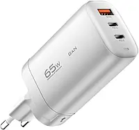 Зарядное устройство Essager GaN Travelling Fast Charger PD +QC3.0 65W White (ECT2CA-MYB02)