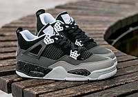 Мужские кроссовки Nike Air Jordan 4 Retro SE Fear Black White (чёрные с серым и белым) модные кроссы I1066