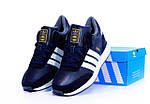Чоловічі зимові кросівки Adidas INIKI mid Winter (сині з білим) теплі практичні кроси з хутром К14498топ, фото 3