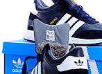 Чоловічі зимові кросівки Adidas INIKI mid Winter (сині з білим) теплі практичні кроси з хутром К14498топ, фото 4