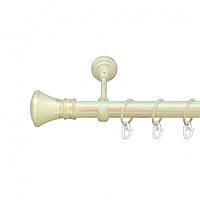 Карниз Orvit Люксор металлический однорядный открытый ГЛАДКАЯ труба кольцо металлическое Белое Золото 25 мм