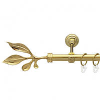 Карниз Orvit Баваро металлический однорядный открытый ГЛАДКАЯ труба кольцо металлическое Золото 19 мм 160 см