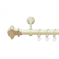 Карниз Orvit Борджеза металлический однорядный открытый РИФЛЕНАя труба кольцо металлическое Белое Золото 25 мм