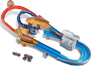 Моторизований Трек Хот Вілс Жало скорпіона Hot Wheels Monster Trucks Scorpion Raceway Boosted Set, фото 3