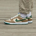 Чоловічі кросівки Nike SB Dunk Beige Green (бежеві з зеленим) яскраві молодіжні осінні кеди I1355топ, фото 6