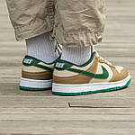 Чоловічі кросівки Nike SB Dunk Beige Green (бежеві з зеленим) яскраві молодіжні осінні кеди I1355топ, фото 8
