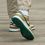 Чоловічі кросівки Nike SB Dunk Beige Green (бежеві з зеленим) яскраві молодіжні осінні кеди I1355топ, фото 10