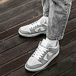 Чоловічі кросівки Nike SB Dunk White Grey (сірі з білим) осінні стильні повсякденні кеди I981топ, фото 5
