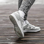 Чоловічі кросівки Nike SB Dunk White Grey (сірі з білим) осінні стильні повсякденні кеди I981топ, фото 7