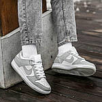Чоловічі кросівки Nike SB Dunk White Grey (сірі з білим) осінні стильні повсякденні кеди I981топ, фото 9