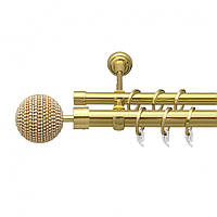 Карниз Orvit Карера металлический двухрядный открытый ГЛАДКАЯ труба кольцо фасонное металлическое Золото