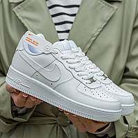 Мужские кроссовки Nike Air Force 1 premium (белые) повседневные осенние кеды на толстой подошве I1279 тренд