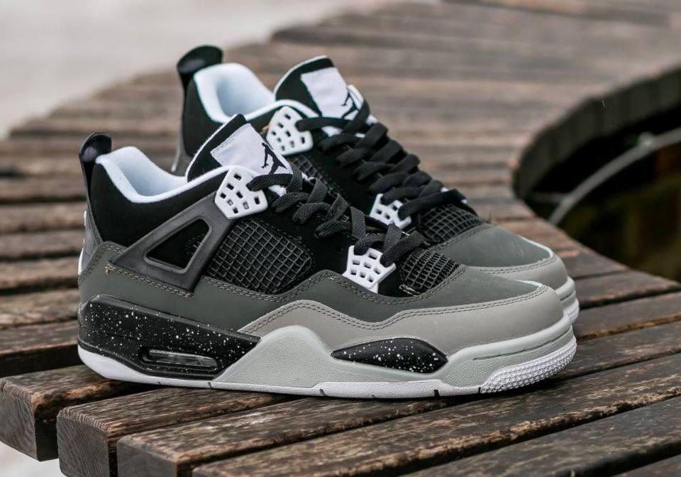 Чоловічі кросівки Nike Air Jordan 4 Retro SE Fear Black White (чорні із сірим і білим) модні кроси I1066 vkros