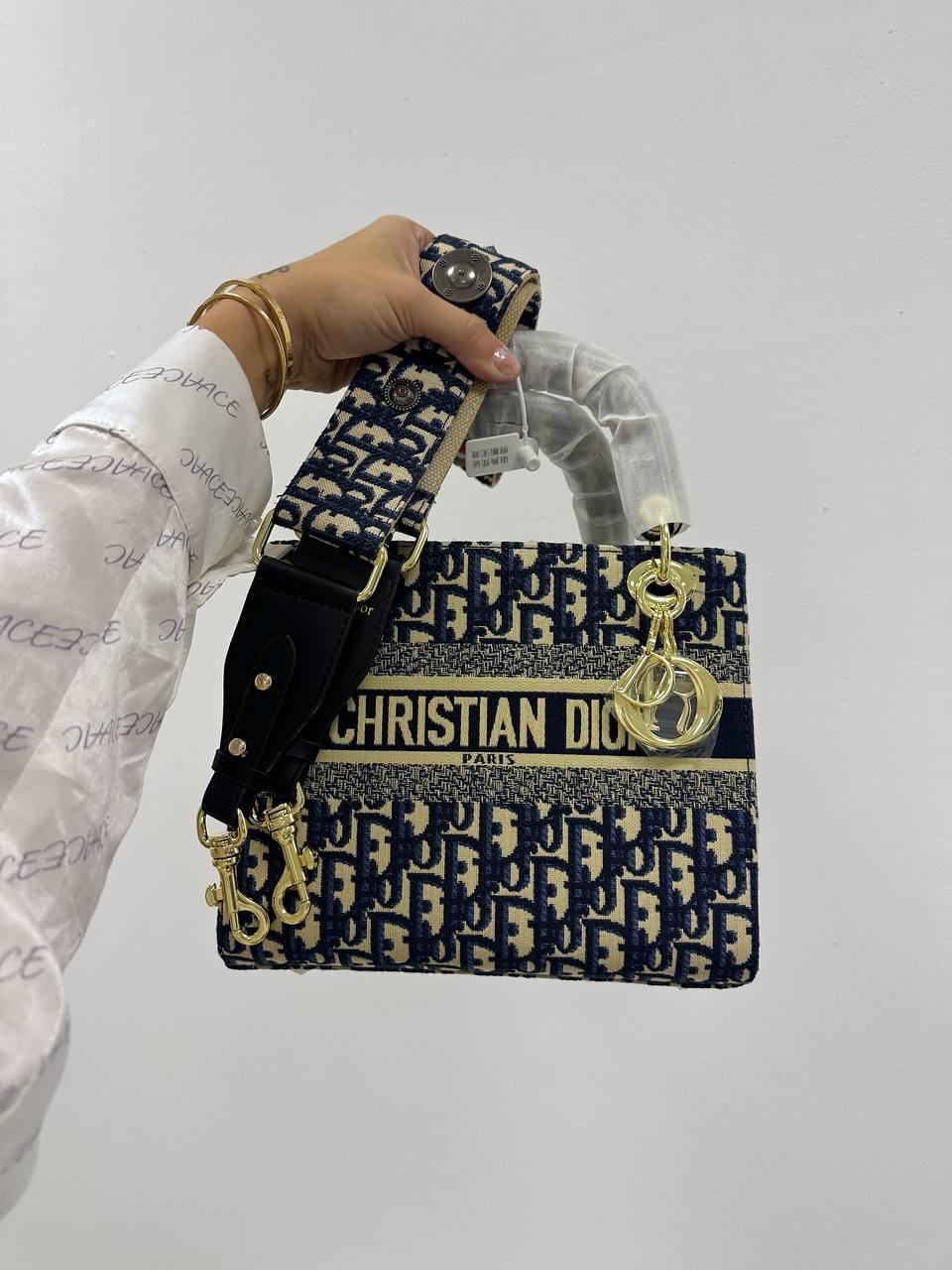 Жіноча сумка Christian Dior Lady Premium (сіра з чорним) стильна містка сумочка Gi92055топ