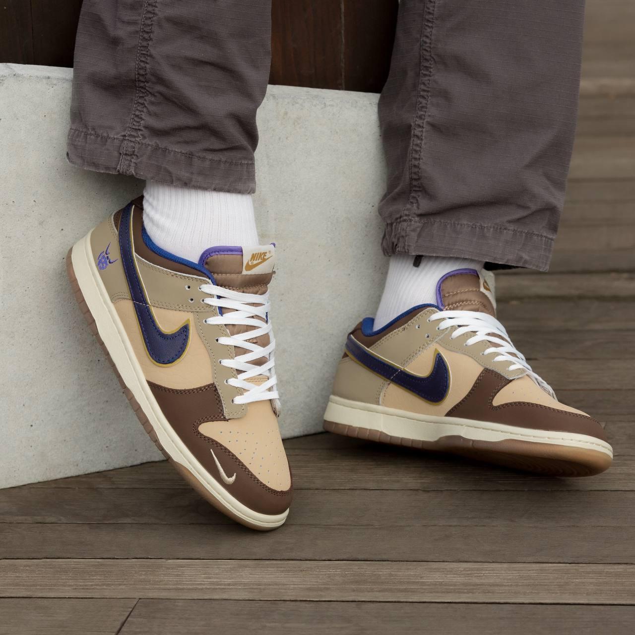 Чоловічі кросівки Nike Dunk Setsubun (бежеві з коричневим і синім) низькі модні осінні кеди I1602 vkros