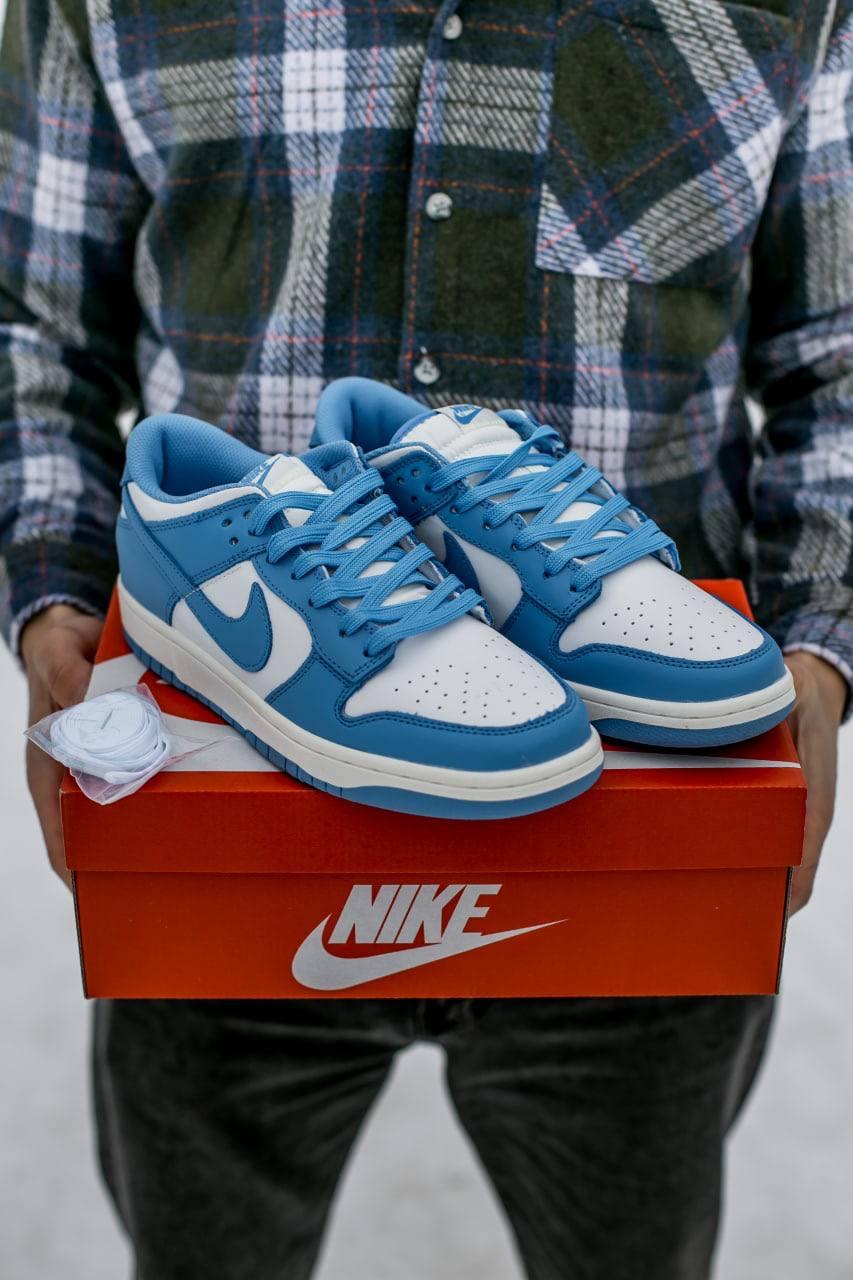 Чоловічі кросівки Nike SB Dunk White Blue (блакитні/сині з білим) весняно-осінні повсякденні кеди I996 vkros
