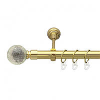 Карниз Orvit Сепия металлический однорядный открытый ГЛАДКАЯ труба кольцо металлическое Золото 25 мм 160 см