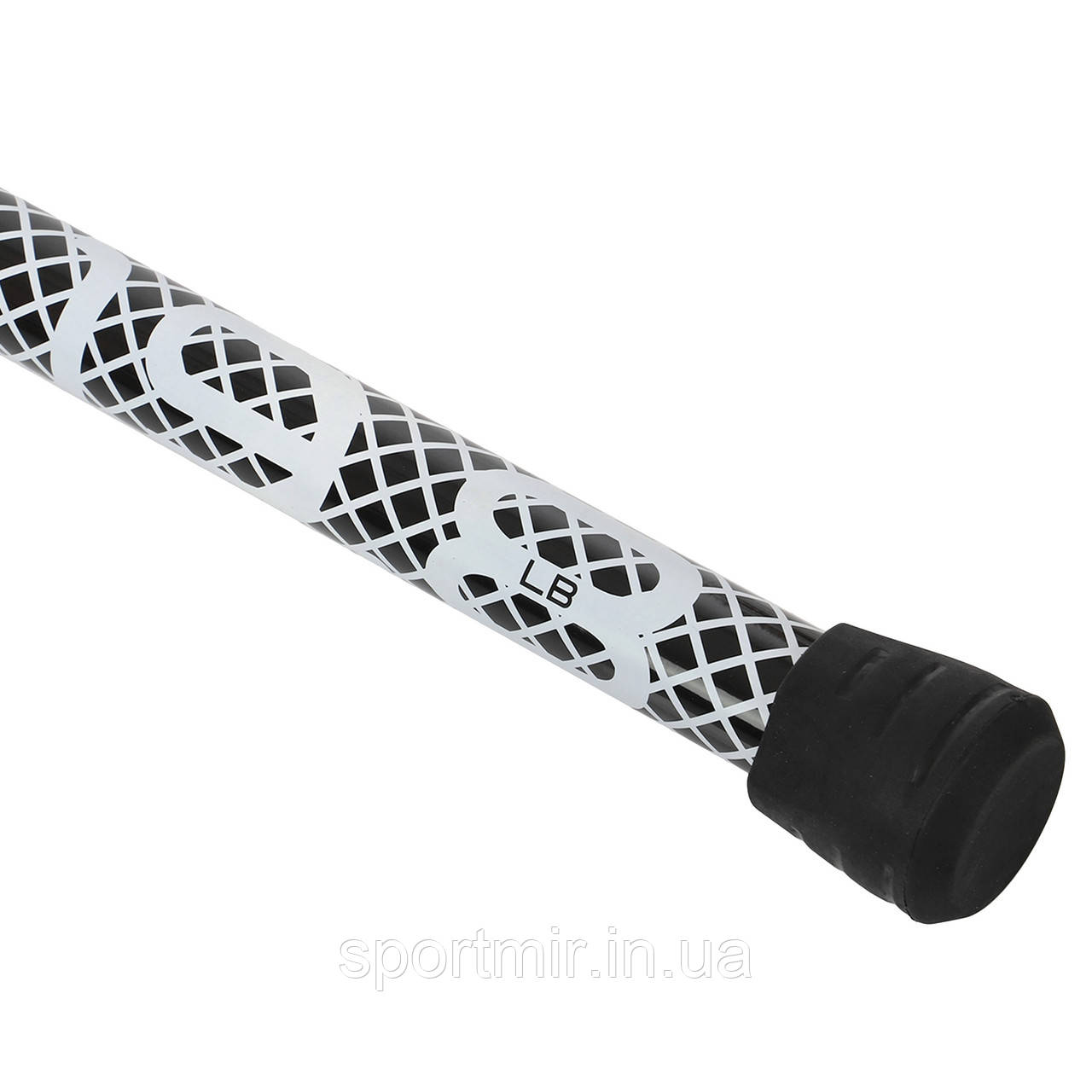 Палка гімнастична 3-х секційна Body Bar Zelart FI-9994-9 вага 9кг чорний-білий, фото 1