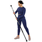 Палка гімнастична 3-х секційна Body Bar Zelart FI-9994-9 вага 9кг чорний-білий, фото 7