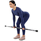 Палка гімнастична 3-х секційна Body Bar Zelart FI-9994-9 вага 9кг чорний-білий, фото 8