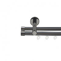 Карниз Orvit Заглушка металлический двухрядный реверсивный профильная труба Оникс 19\19 мм 200 см (6679301)