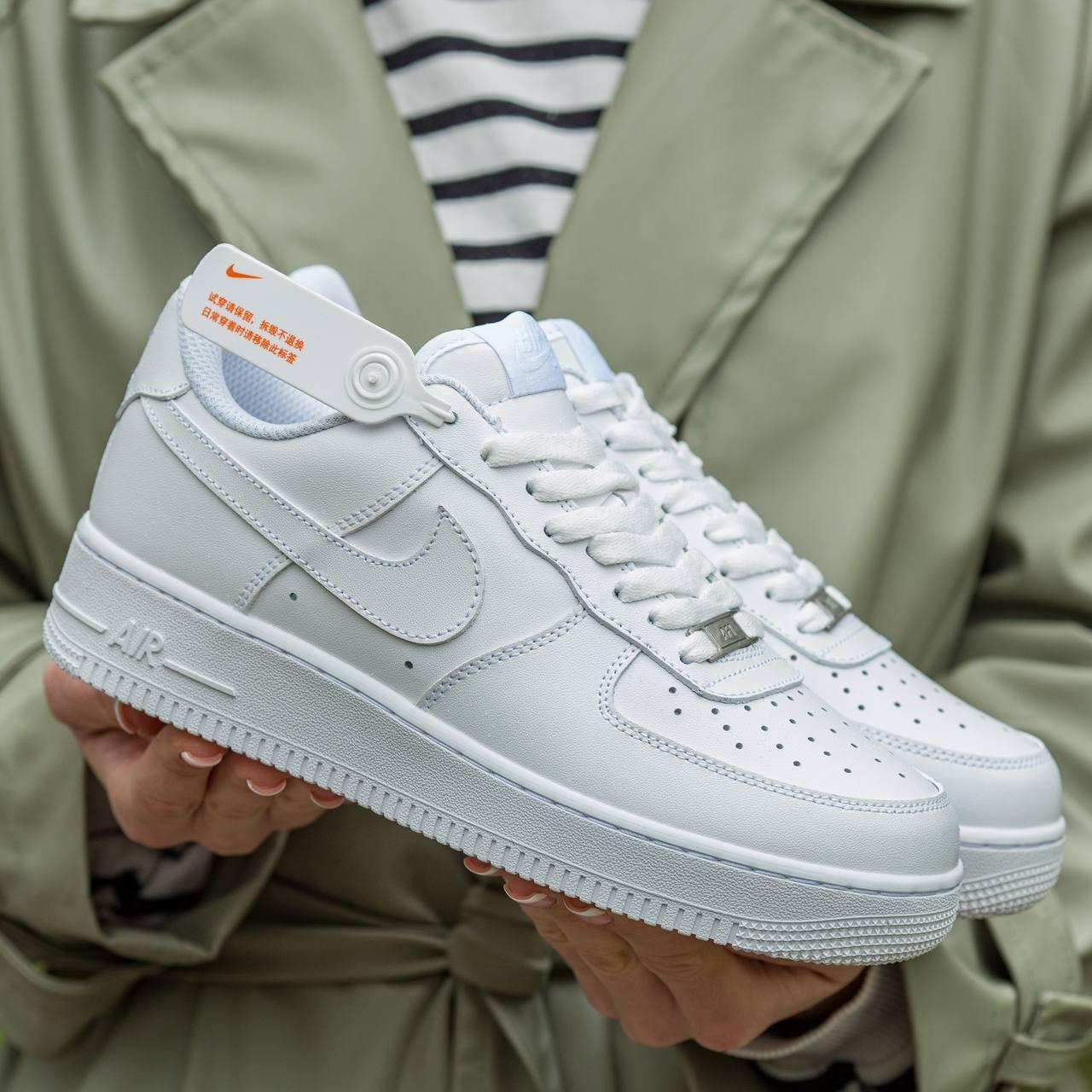 Чоловічі кросівки Nike Air Force 1 premium (білі) повсякденні осінні кеди на товстій підошві I1279 vkros