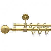 Карниз Orvit Корсо металлический двухрядный закрытый ГЛАДКАЯ труба кольцо фасонное металлическое Золото