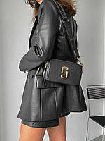 Жіноча сумка Marc Jacobs Black Gold (чорна із золотим) модна маленька сумочка для дівчини AS320 тренд