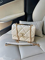 Женская сумка Chanel Beige 25 (бежевая) красивая вместительная роскошная сумочка AS288 тренд