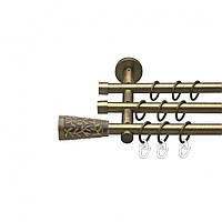 Карниз Orvit Севилия металлический трехрядный цилиндр (20 см) ГЛАДКАЯ труба кольцо металлическое АКВАРИЯ