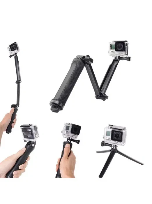 Монопод для екш камер GoPro 3-Way Mount (гопро, Xiaomi, SJCam, телефон, фото 1