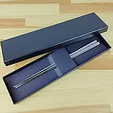 Палички для їжі/суші з неіржавкої сталі 304 у подарунковому пакованні, фото 8