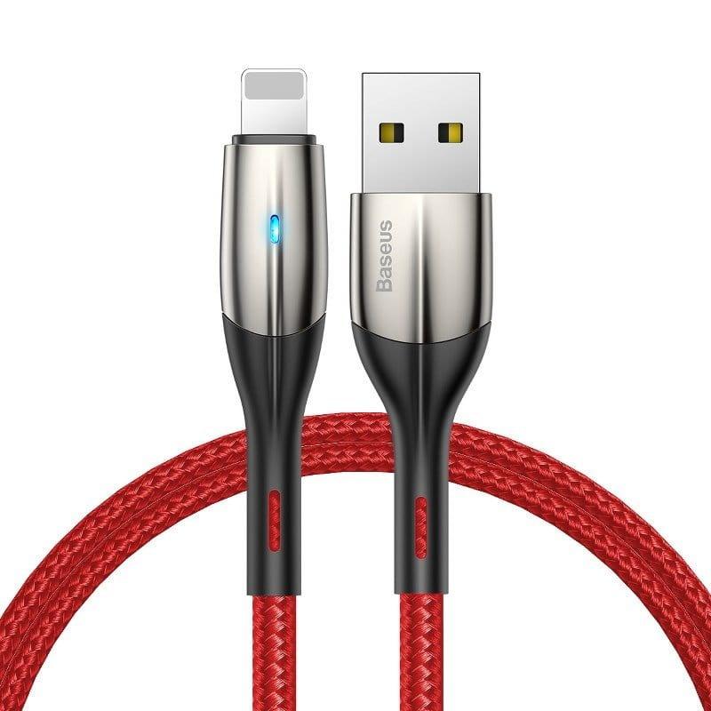 Кабель зарядный Baseus USB - Lightning Horizontal LED Indicator 2.4A 1 м Red (CALSP-B09)