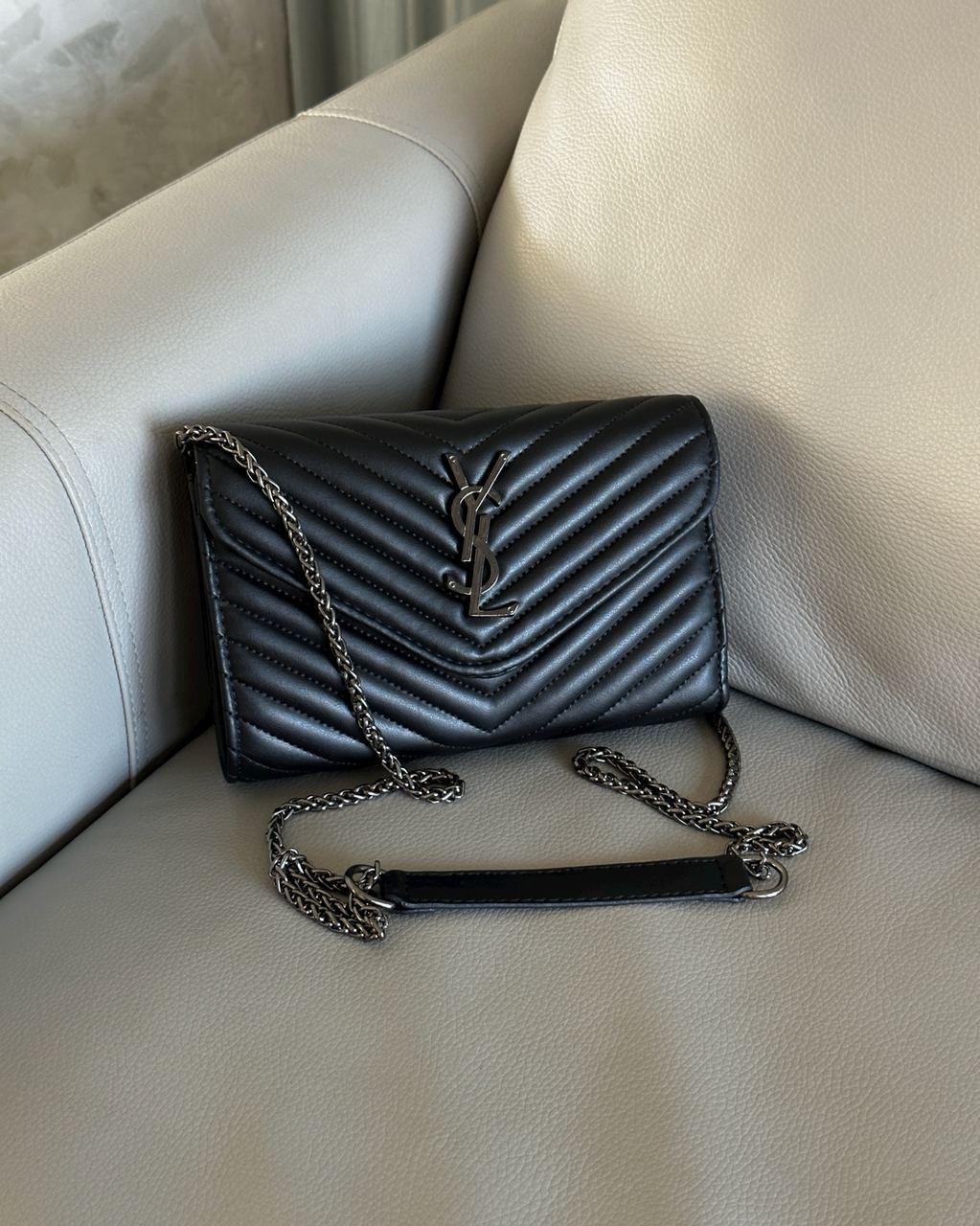 Жіноча сумка Yves Saint Laurent Black Premium (чорна) маленька повсякденна сумочка Gi91001 vkros