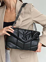 Женская сумка Yves Saint Laurent Total Black (чёрная) элегантная роскошная маленькая сумочка AS165 vkros