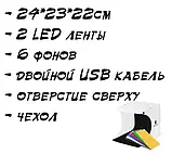 Фотобокс Puluz PU5022 24*23*22см, 2 LED стрічки, 6 фонів (лайтбокс, куб), фото 3