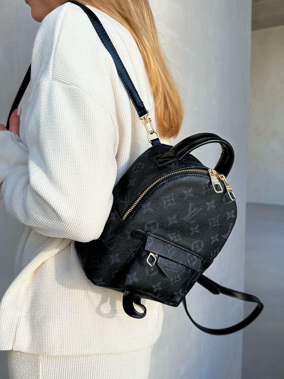 Жіночий рюкзак Louis Vuitton Mini (чорний) зручний вишуканий рюкзак AS428 vkros