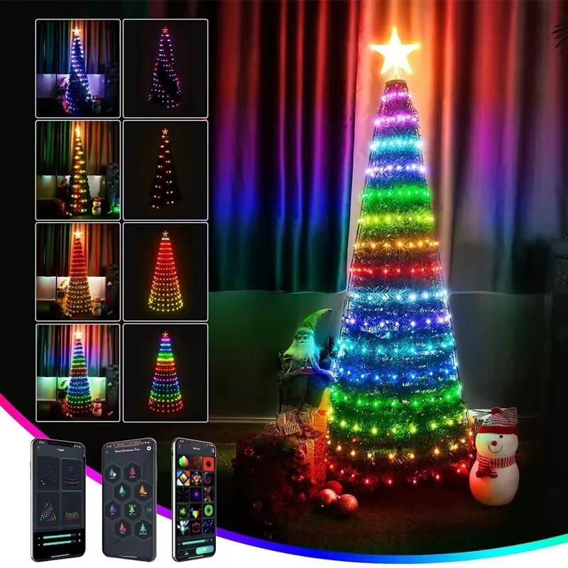 Світлодіодна адресна RGB Smart гірлянда USB Bluetooth. RGB IC 10м/100Led IP65