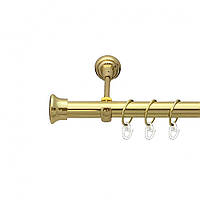 Карниз Orvit Дуо металлический однорядный открытый ГЛАДКАЯ труба кольцо металлическое Золото 25 мм 240 см
