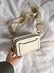 Жіноча сумка Marc Jacobs Beige (бежева) маленька молодіжна стильна сумочка AS405топ, фото 3