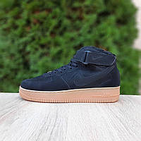 Мужские зимние кроссовки Nike Air Force 1 (черные) модные повседневные форсы 4035 Найк тренд