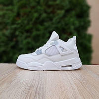 Женские зимние кроссовки Nike Air Jordan 4 (белые) модные повседневные форсы 4065 Найк тренд