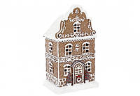 Новогодняя декоративная фигура Пряничный домик с LED подсветкой "Gingerbread house" 20.5 см