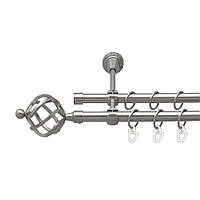 Карниз Orvit Ажур металлический двухрядный открытый ГЛАДКАЯ труба кольцо металлическое Нержавеющая Сталь