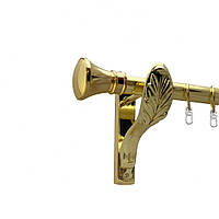 Карниз Orvit Люксор металлический однорядный ретро ГЛАДКАЯ труба кольцо металлическое Золото 25 мм 240 см