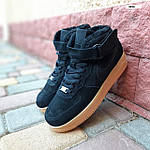 Чоловічі зимові кросівки Nike Air Force 1 (чорні) модні повсякденні форси 4035 Найктоп, фото 9