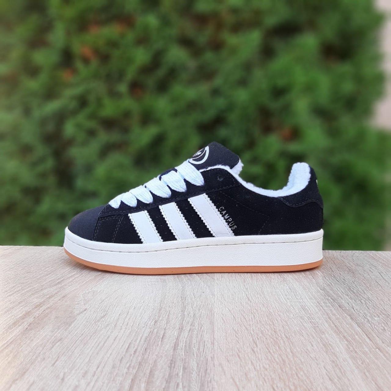 Чоловічі зимові кросівки Adidas Campus (чорні) спортивні повсякденні кроси 4030 Адідас топ, фото 1