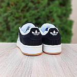 Чоловічі кросівки Adidas CAMPUS (чорні) спортивні повсякденні зимові кросівки 4030 Адідастоп, фото 6