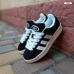 Чоловічі зимові кросівки Adidas Campus (чорні) спортивні повсякденні кроси 4030 Адідас топ, фото 4